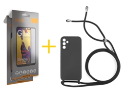 Pack 2 x Película de Vidro Temperado Full + Capa ACCETEL Samsung Galaxy A36 5G Gel Rope Preto