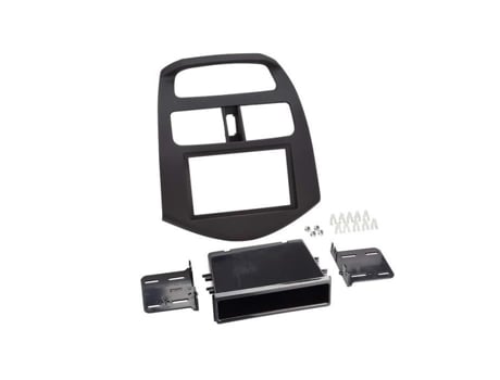 Adaptador Frontal 2-Din com Porta-Objetos Chevrolet Spark 2012 Preto