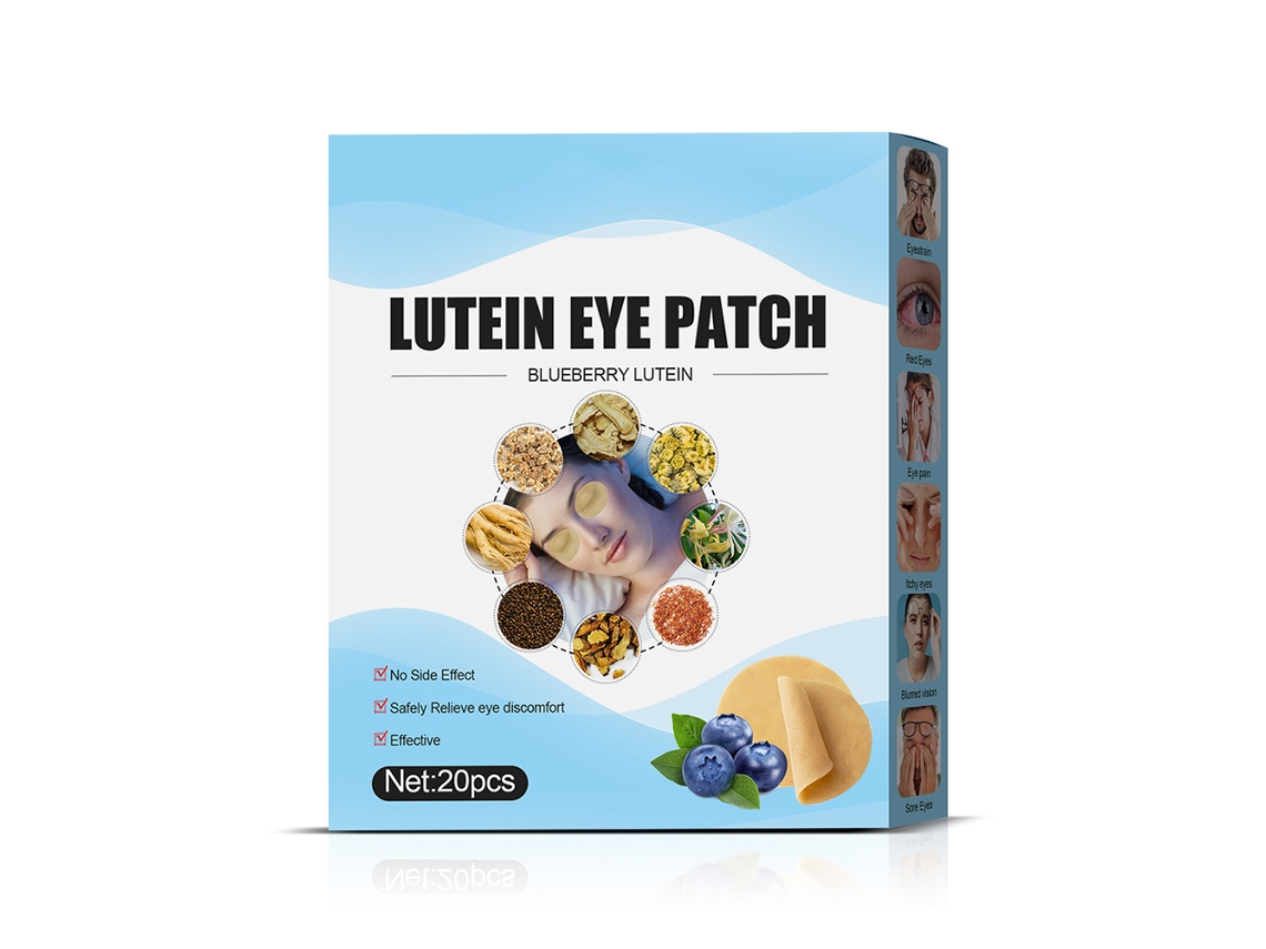 Máscaras para os olhos com luteína e mirtilo para aliviar a fadiga ocular, o ressecamento, melhorar o sono e combater o envelhecimento.