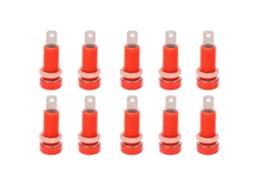 Conjunto de 10 Tomadas Banana 4mm Pino de Ligação para Instrumentos Eletrônicos Vermelho S/MARCA