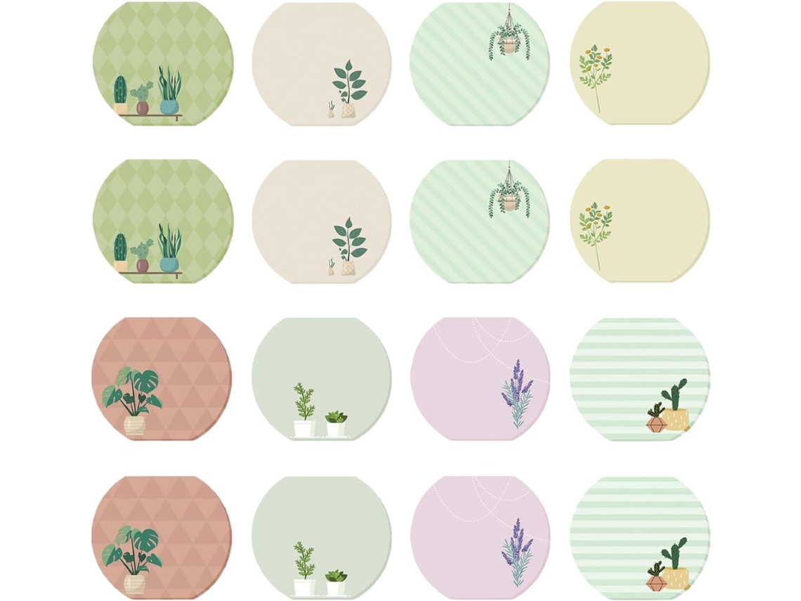 Lote De 16 Blocos-notas Autocolantes Cactus Plantes Formato Papel Compacto Autocolante Colorido Fournitures