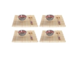Conjunto De Suhi DKD HOME DECOR Mandala Grés Oriental (16 Peças)