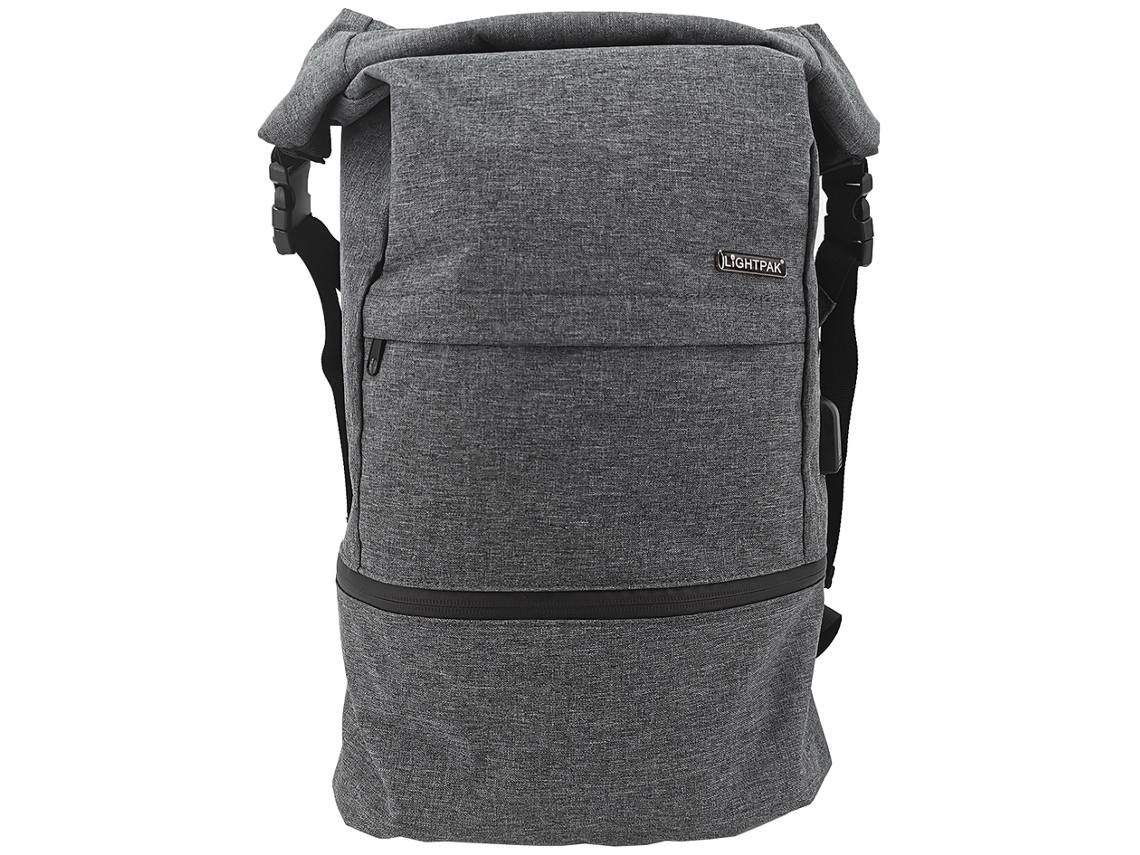 Mochila para Notebook LIGHTPAK Poliéster 600D Cinza