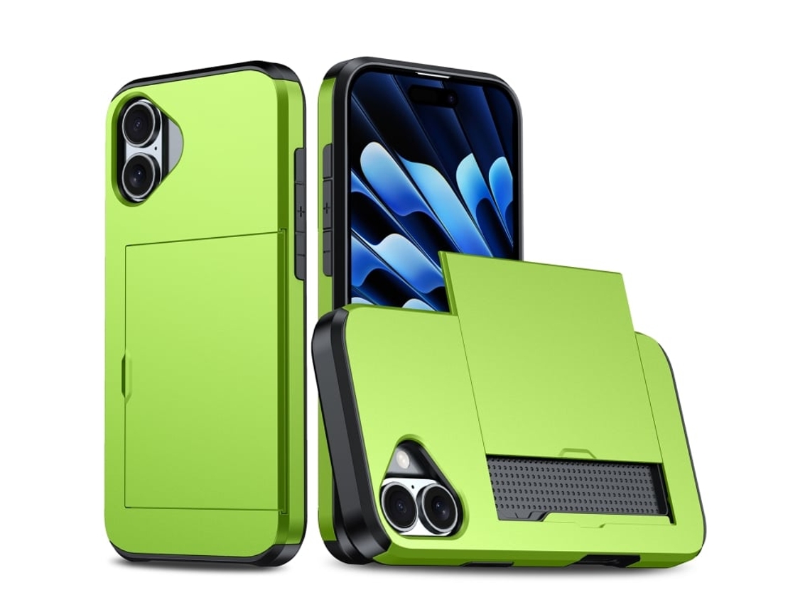 Capa Protetora À Prova De Choque Para Iphone 16 - Compartimento Para Cartão
