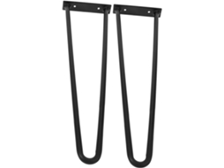 Conjunto De 2 Pés Metálicos Para Móveis, Sofá, Cama, Formato Em U, Substituição, Altura Ajustável, Acabamento Preto