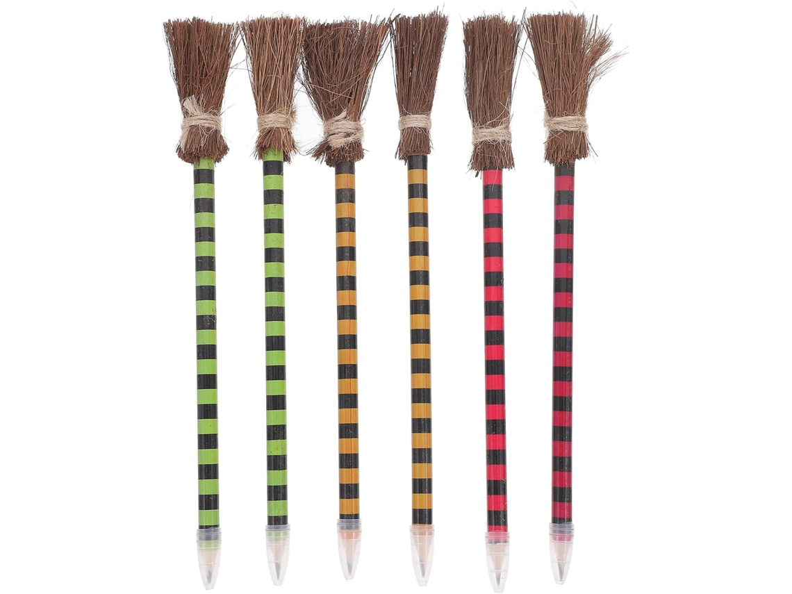 6 Pièces Crayons Bois Forme Balai De Courts Pour Bureau