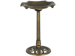 Banho para Pássaros de Jardim S/MARCA com Design Folha de Lótus e Acabamento Bronze