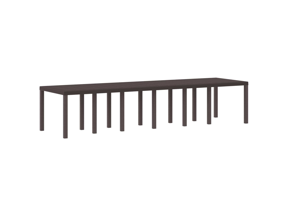 Vidaxl Mesa De Jardim Castanho 350 X 100 X 74 Cm Vime Pe