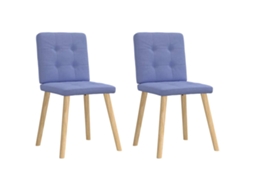 Vidaxl Cadeiras De Jantar 2 Pcs Jeans Tecido Azul