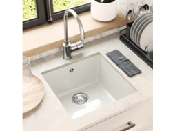Vidaxl Pia 80% Quartzo E 20% Resina 430 X 460 Mm Branco