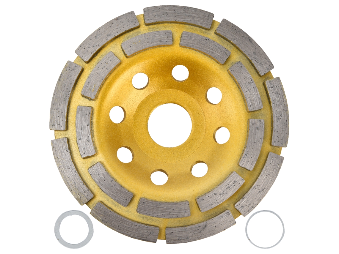 Rueda De Esmeril Diamante De Copa De Doble Fila Para Concrete, Granito Y Mármol 115mm