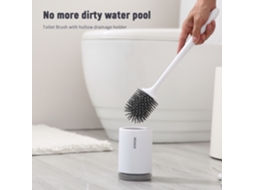 Kit de esponja de vaso sanitário ecológica com suporte de drenagem, cerdas macias TPR e cabo PP S/MARCA