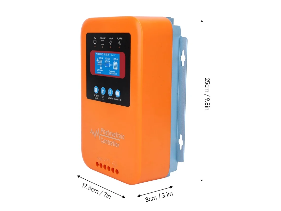 Controlador De Carga Solar Laxiscreed Com Ecrã Lcd E Suporte Para Várias Voltagens