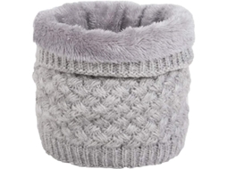 Cachecol circular feminino de inverno 2026 com forro de pelúcia macia, camada dupla, tricô grosso e à prova de vento.