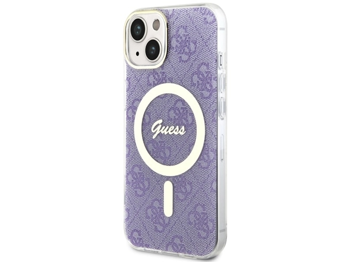 Capa para iPhone 14 GUESS Pele Sintética Rígida Roxo