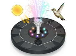Fonte Solar Flutuante 16cm Com Luz Led Rgb E Bateria, Bomba De Água Para Lago, Piscina E Jardim