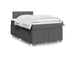 Vidaxl Cama Boxspring Com Colchão 120x190 Cm Tecido Cinzento-escuro