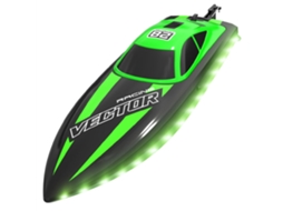 Verde Volantexrc 79506 Vector28 2.4g 2ch Rtr Barco Rc À Prova D'água Alta Velocidade 25km/h Luz Led Refrigeração Água Controle Remoto MDUG