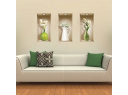 Mural de Vasos Coloridos Adesivos Parede Decorativo Conjunto 3