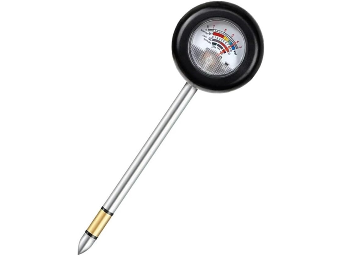 Kit De Teste Solo Reachmall 4em 1 Medidor Umidade, Ph, Luz E Temperatura Com Sonda Metálica 22cm Para Plantas