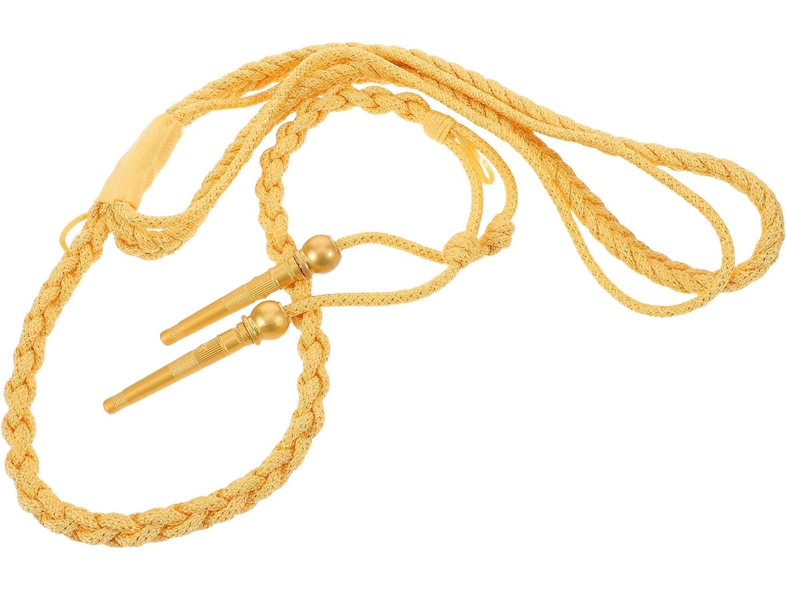 Cordão Trançado Amarelo Para Aiguillette, Ideal Para Figurinos De Palco. Acessório De Ombro Leve Em Tecido.