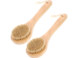 Conjunto De 2 Escovas Banho Eringogo Com Cerdas Javali Para Massagem E Esfoliação Corporal Acessórios Práticos Limpeza