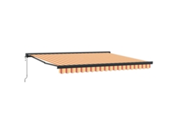 Toldo Retrátil 4.5X3 M Tecido E Alumínio Amarelo E Branco VIDAXL