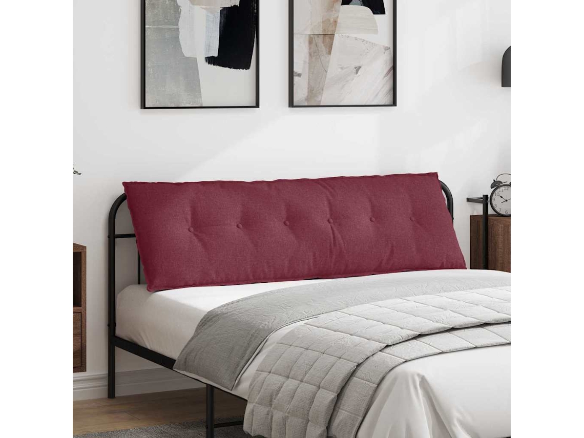Vidaxl Travesseiro Para Costas Vinho Vermelho 160 X 19 X 50 Cm Tecido