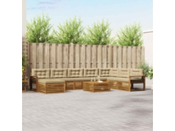 Vidaxl Conjunto De Sofás Para Exterior 9 Unid. Natural E Bege