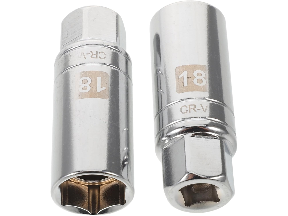 Conjunto de 2 soquetes magnéticos para velas de ignição de 18 mm em cromo - Vanádio