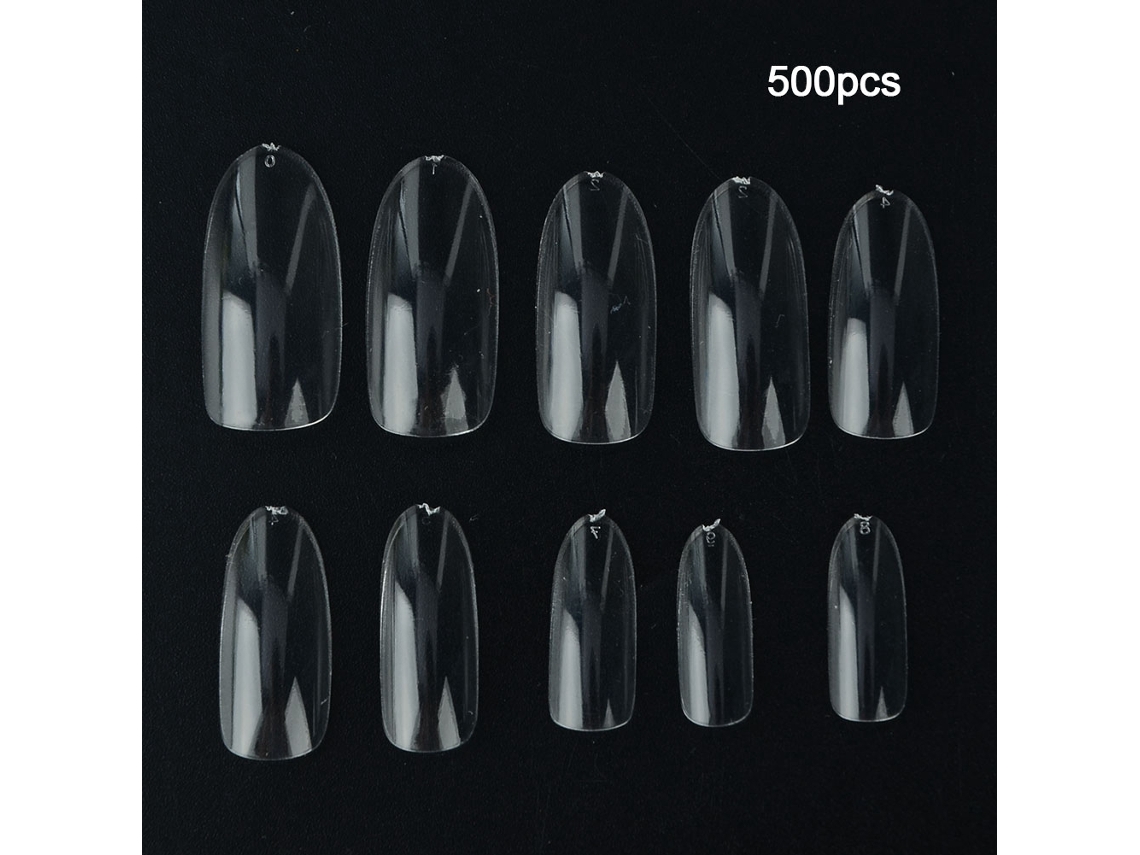 Unhas postiças ultrafinas e sem marcas Rebe, com cobertura total e pontas arredondadas na cor natural para decoração DIY.