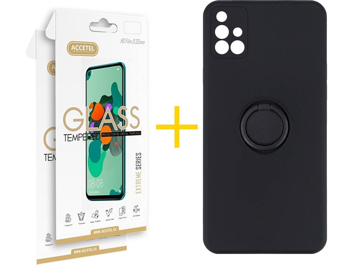 Capa + 2 Películas para Samsung Galaxy A71 ACCETEL Preto