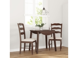 Vidaxl Cadeiras De Jantar Com Almofadões 2 Pcs Madeira Maciça Castanho