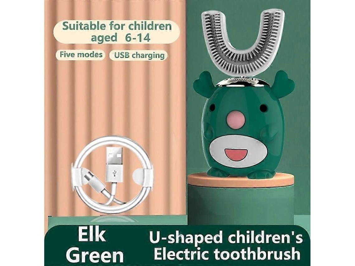 Escova De Dentes Elétrica Infantil Vip Smart 360 Graus Xaomi U, Automática, Ultrassônica, De Silicone, Com Estampa De Desenho Animado.