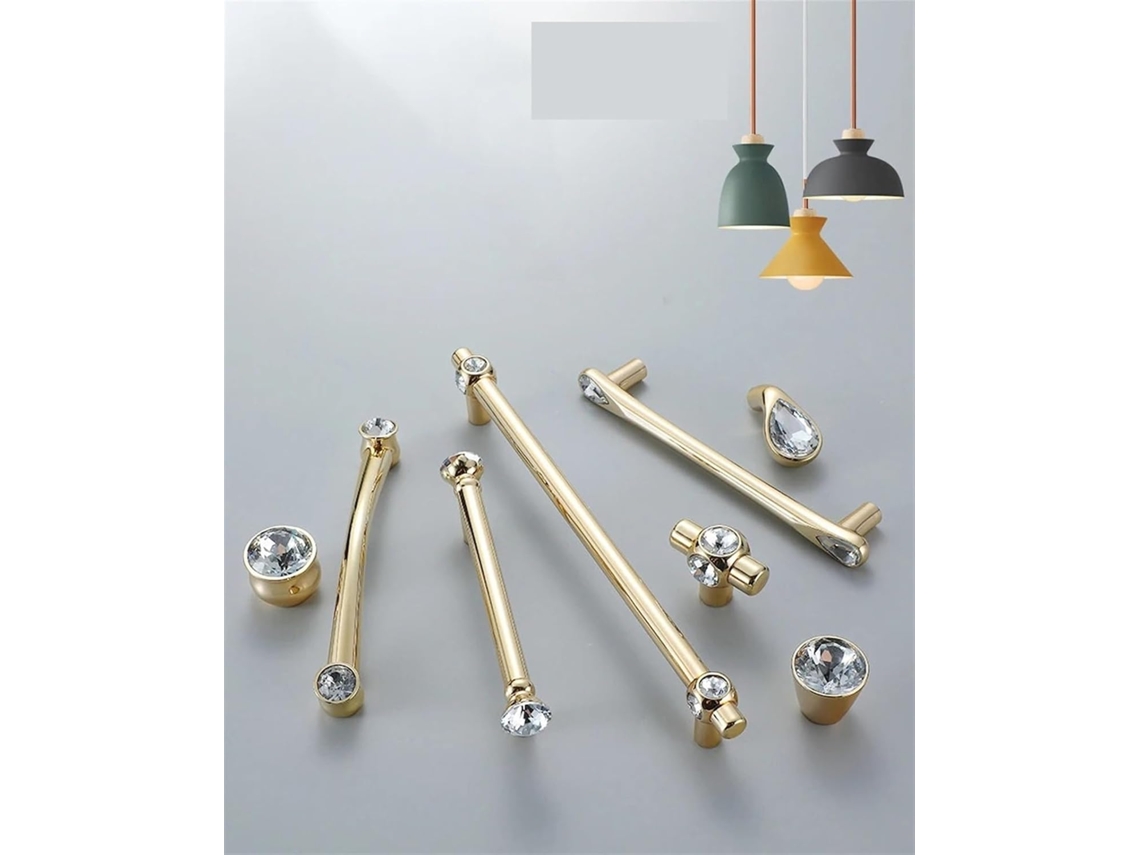 Puxador De Cristal Para Armário, Estilo Europeu Simples, Para Gavetas E Guarda Roupas, Com Furo Único 1 Unidade Cor