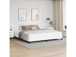 Vidaxl Estrutura Da Cama Com Colchão Branco Puro 200 X 200 Cm Tecido