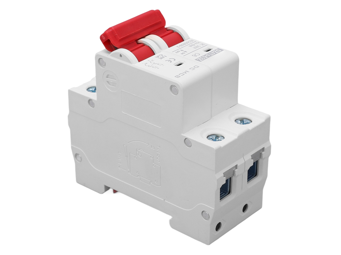 Disjuntor de Circuito Cc 2p Miniatura com Desconexão Rápida Eletromagnética e Extinção de Arco Eficiente 6a 500v