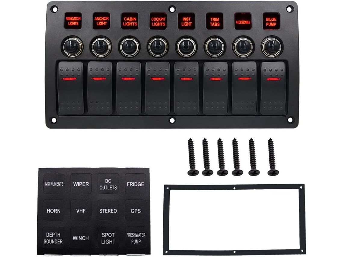 Painel de Interruptores de 8 Vias SFUSHOS