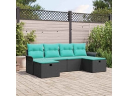 Vidaxl Conjunto De Sofá De Jardim 6 Unid. Rattan Sintético