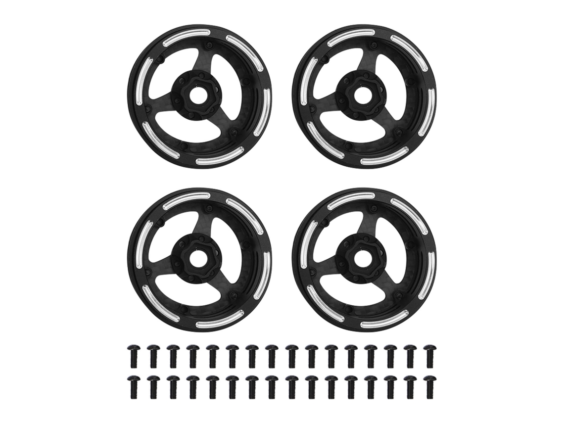 Mali 4pcs Aro de Roda Carbono 1.9 Polegada para Carro Rc Axial 1/10 Controle Remoto Preto