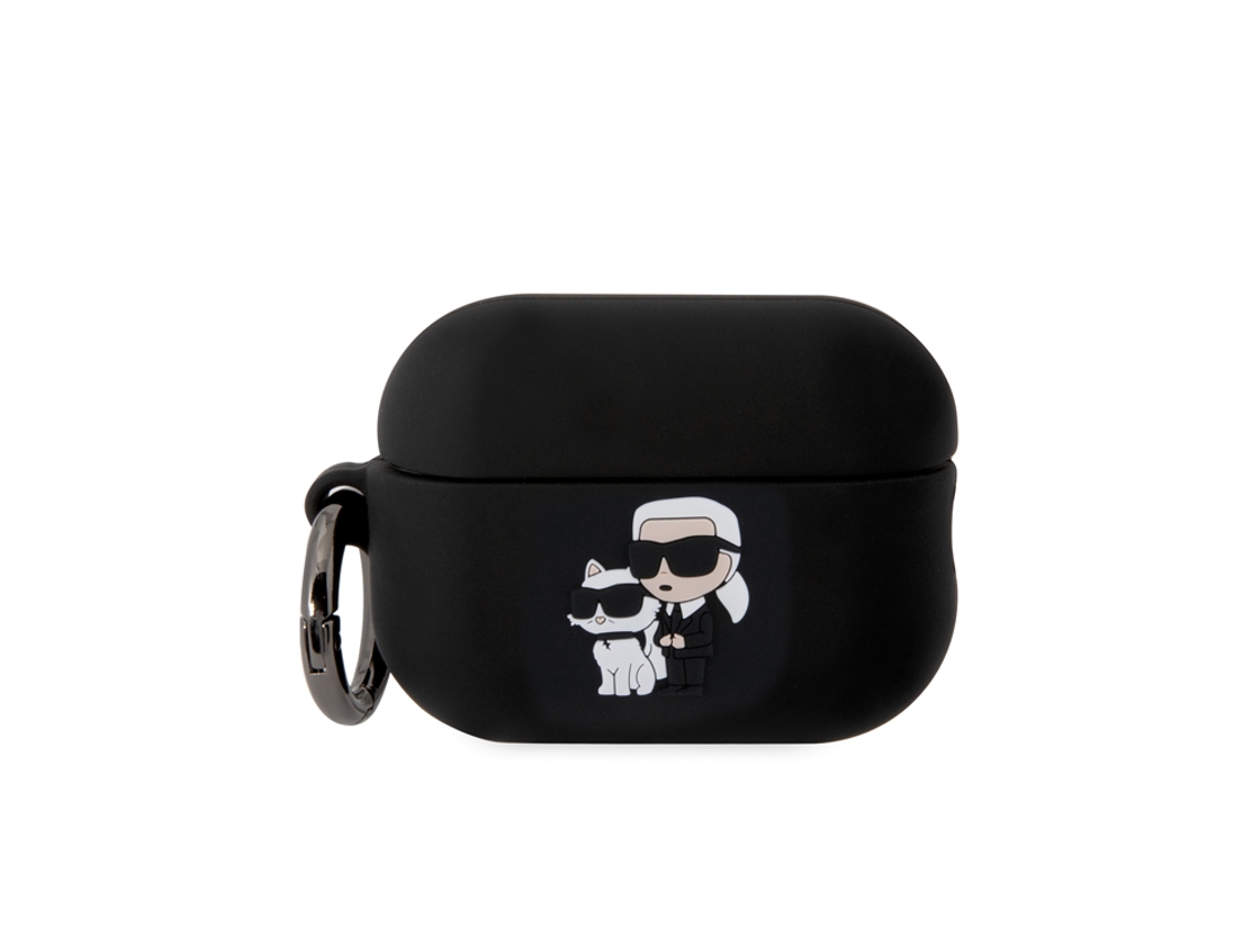 KARL LAGERFELD Capa para Airpods Pro 2 Nft Silicone À Prova de Choque com Anel Preto