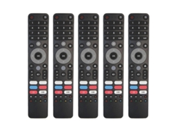 Conjunto De 5 Controles Remotos Universais Para Smart Tvs Das Marcas Dexp, Viomi E Chiq - Compatível Com Diversos Modelos, Com Comando De Voz