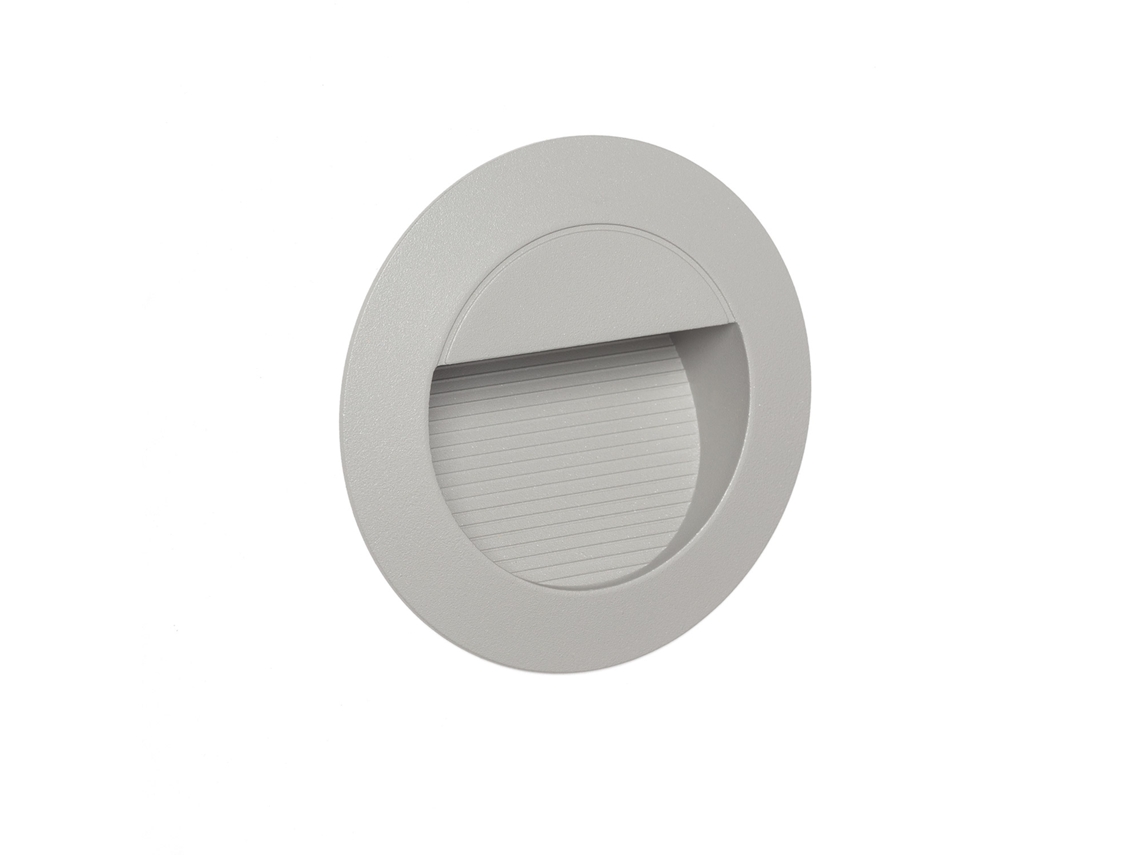 Baliza Exterior Led 1,5w Encastrável De Parede Alumínio Olite Ip65 Prateado