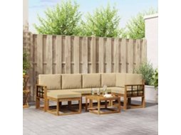 Vidaxl Conjunto De Sofás Para Exterior 7 Pcs Natural E Bege