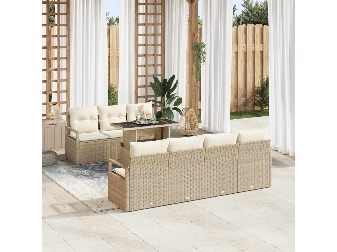 Vidaxl Conjunto De Sofá De Jardim 8 Unid. 7-número De Lugares
