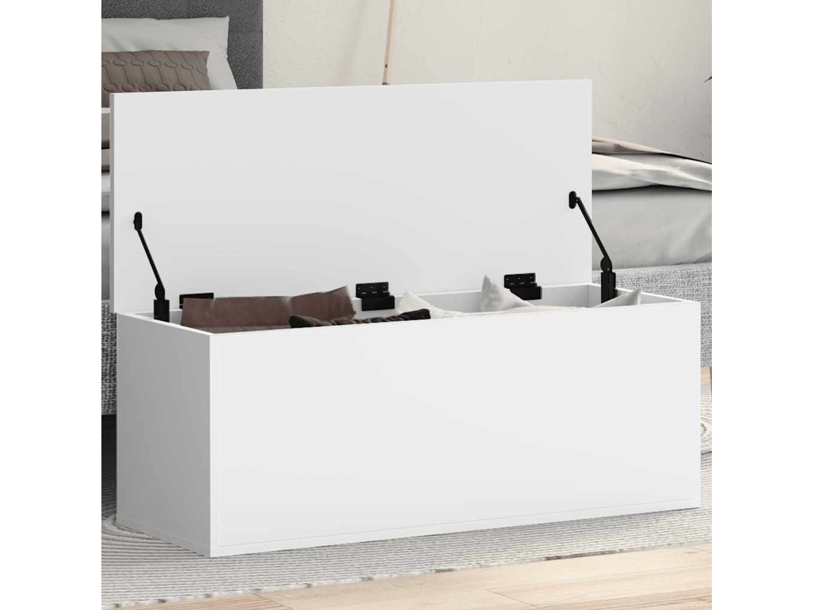 Vidaxl Caixa De Arrumação 90x35x35 Cm Derivados De Madeira Branco