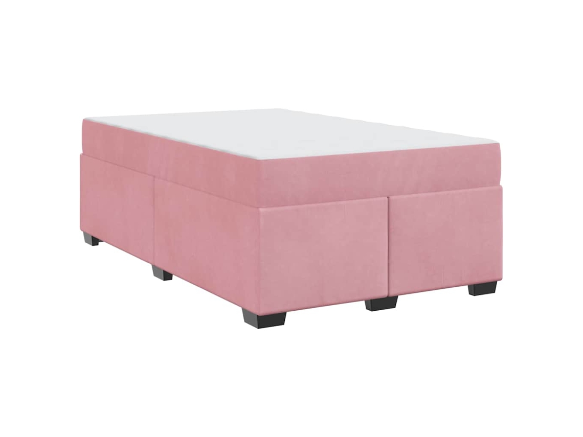 Conjunto 1 Estrutura Da Cama Vidaxl Rosa Tecido (120 X 200 Cm)