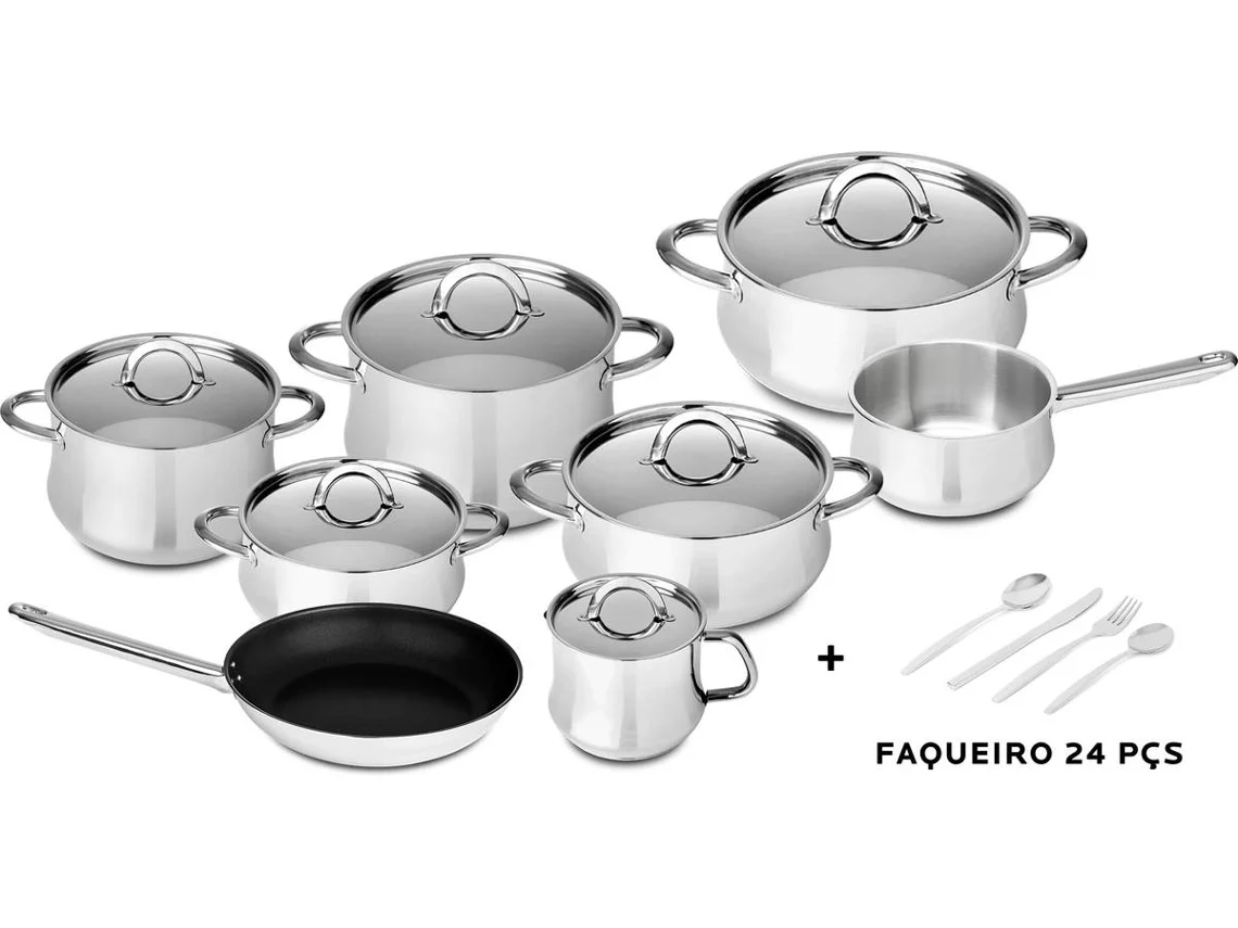 Trem SILAMPOS Sagres (8 Peças + Faqueiro com 24 Peças)