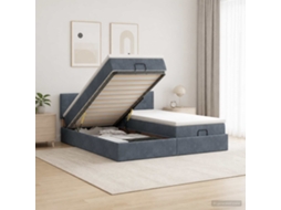 Vidaxl Cama Ottoman Com Colchão 2 Unid. Cinzento-escuro Veludo