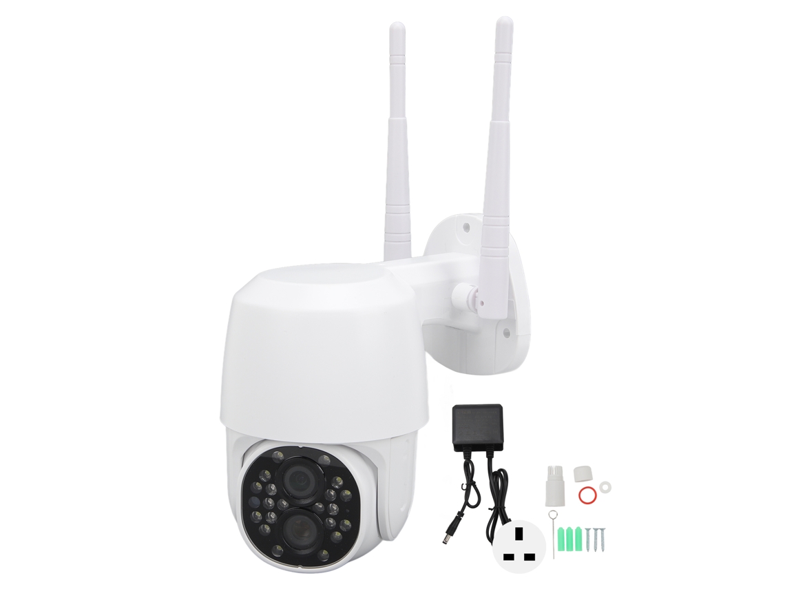 Câmara De Segurança Wifi Dupla Com Zoom Automático, Impermeável, Para Exterior E Rastreamento